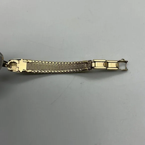 Vintage Caravelle Womens Watch 15mm White Dial Gold Tone Manual Wind 6.5" - Picture 10 of 14